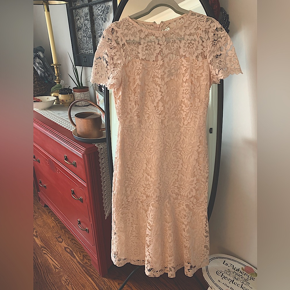 RL ELEGANT PINK LACE DRESS